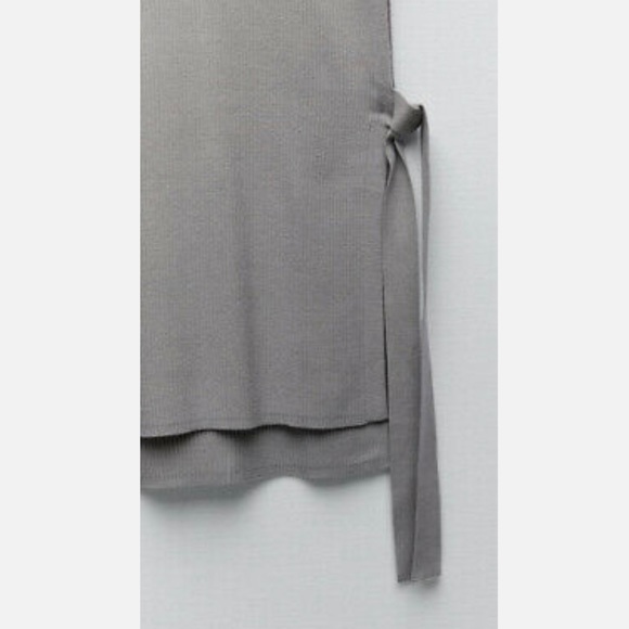 [NEW / ZARA] GREENISH GREY BOWS KNIT VEST - Picture 3 of 4